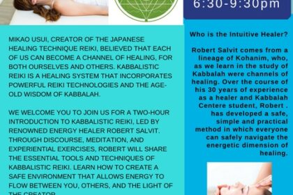 Introduction to Kabbalistic Reiki event flyer.