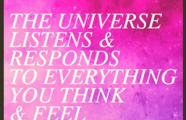 Pink quote about universe and feelings.