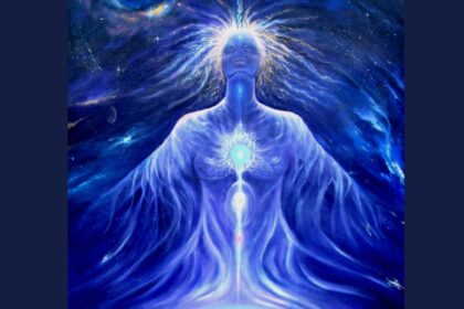 Mystical figure surrounded by cosmic energy.