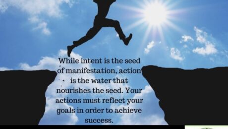 Silhouette jumping over gap with motivational text.