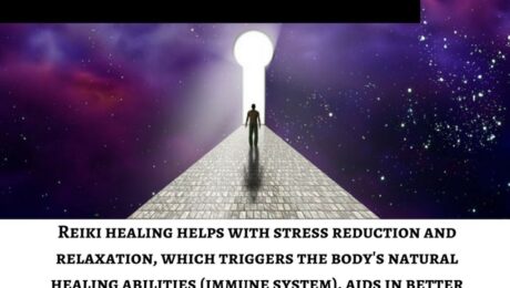 Person walking towards bright light, cosmic background.