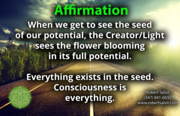 Affirmation text on scenic road background.