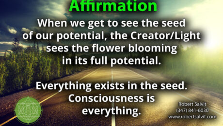 Affirmation text on scenic road background.