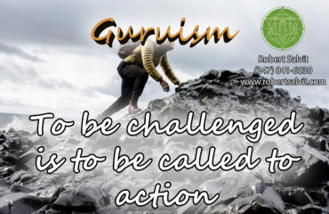 A person hiking. “To be challenged is to be called to action.”