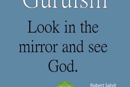 A blue background with the word 